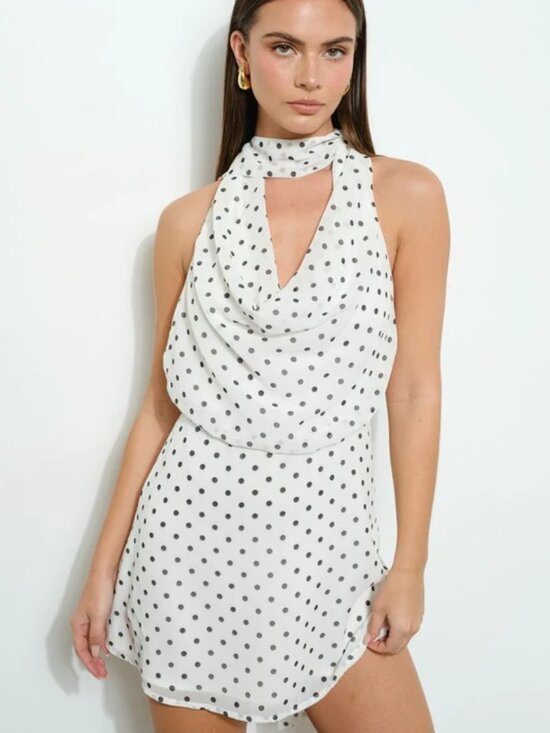 Pretty Garbage Dresses & Skirts - Polka Dot Tie-Up Halter Dress